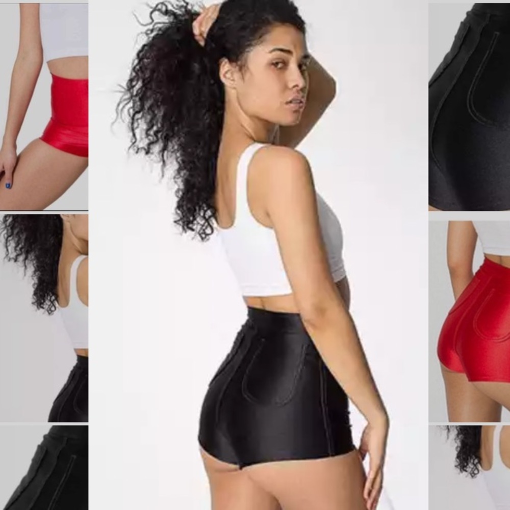 High Waist Retro Shiny Shorts